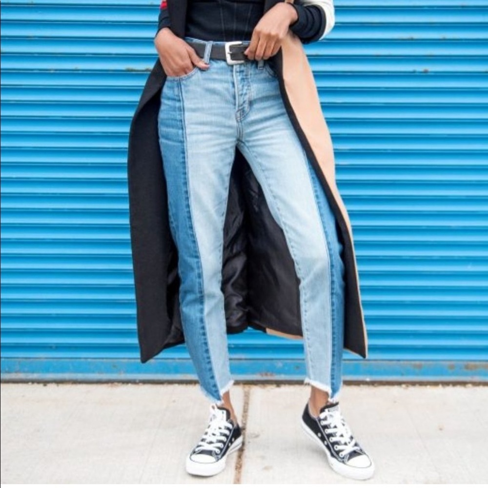 Vintage High Rise Two Tone Jeans